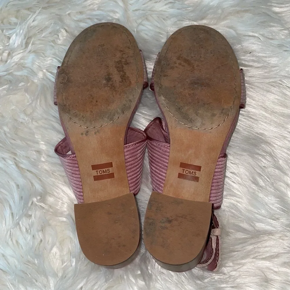 Toms Poppy Mauve Corduroy Sandals